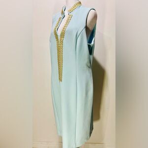 Pappagallo dress aqua blue career business office summer festive women’s 14